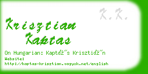 krisztian kaptas business card